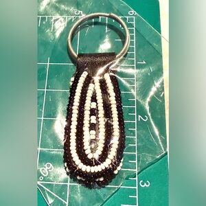 1980s South Africa Xhosa Hand Beaded Key Chain Double Sided
